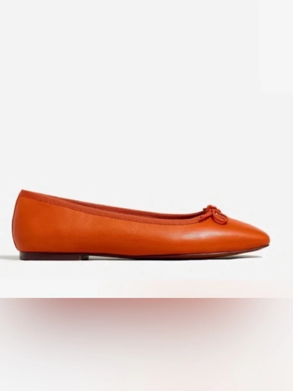 MADEWELL The Anelise Leather Ballet Flat Dark Copper Orange 9 NWOB